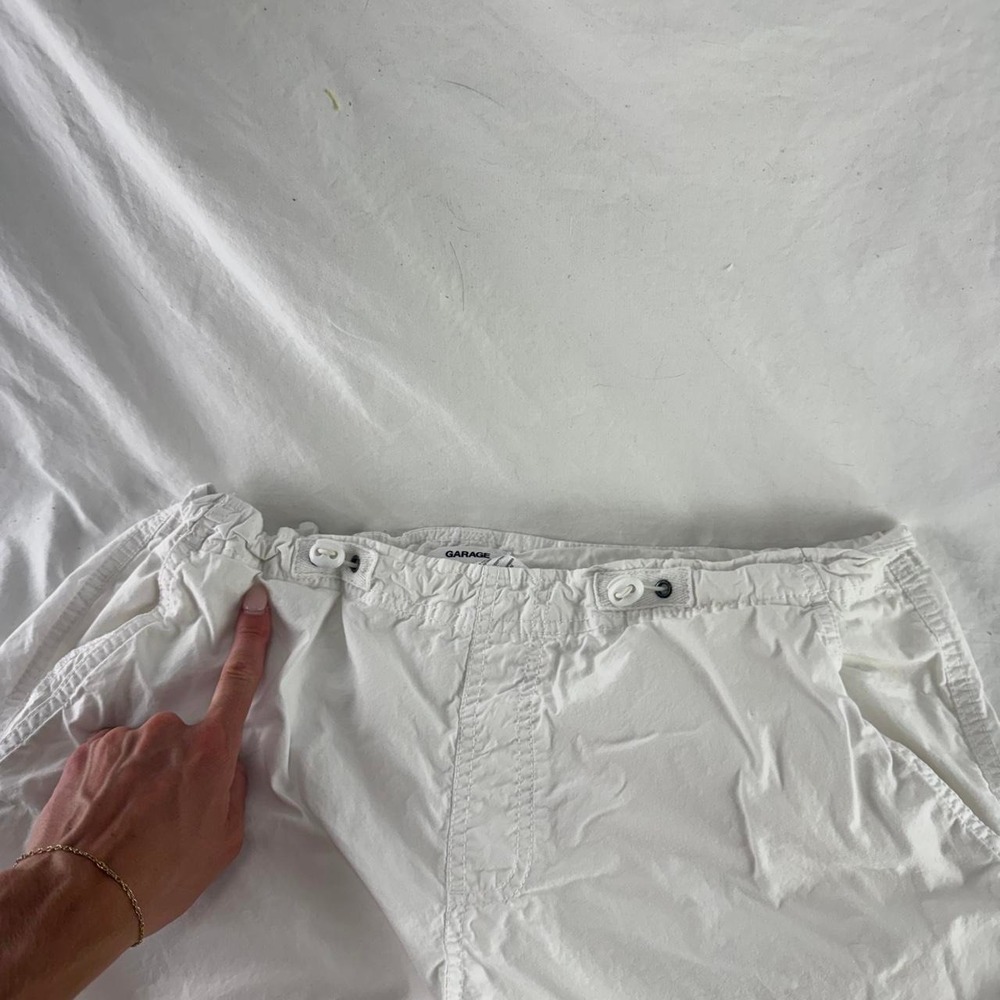 Garage White Parachute Cargo Pants Womens XS Streetwear Utility Y2k Gorpcore - Picture 7 of 7
